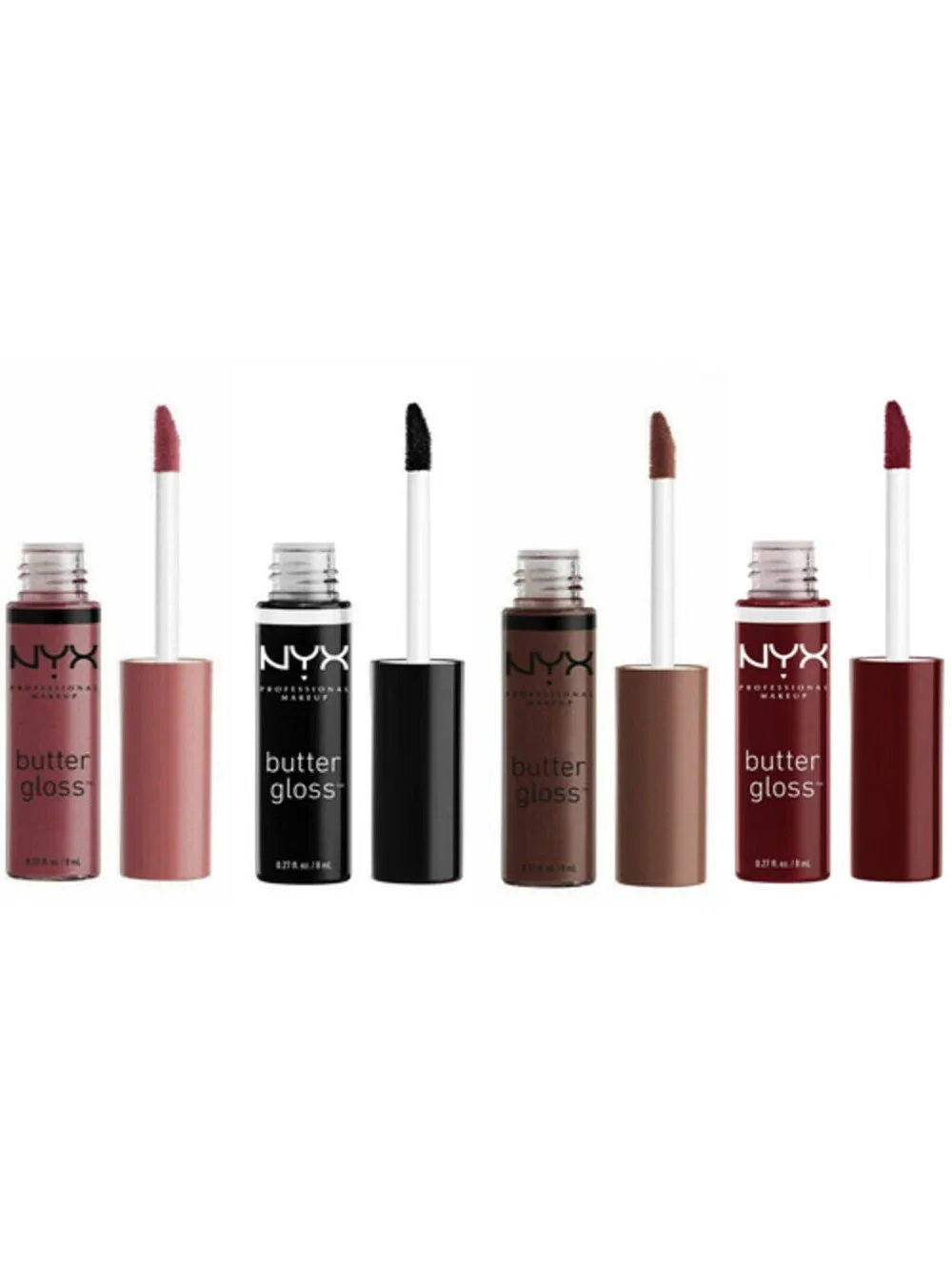 4-Pack New NYX Lip Butter Gloss Angel Food Cake Ginger Snap Blackberry Pie Wine